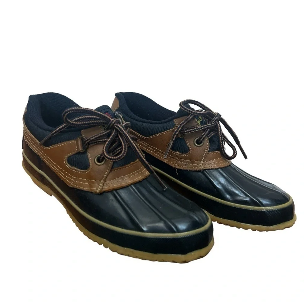RAIN GUARD Sporto Women's Size 6 Duck Boots Brown Navy Thermolite Waterproof